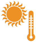太陽と温度計デザイン