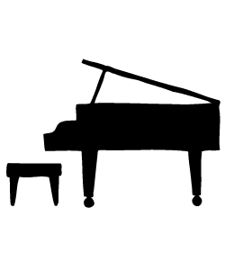 真横からのピアノのデザインは珍しいです