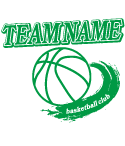 バスケットボール部で使えるデザイン。チーム名や学校名をプリントできます。
