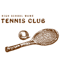 年代を感じさせる哀愁漂うテニスラケットやボールがおもしろいデザイン。