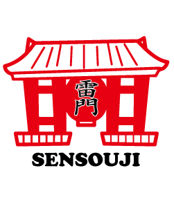 東京浅草寺。雷門のかわいいイラストデザインです。