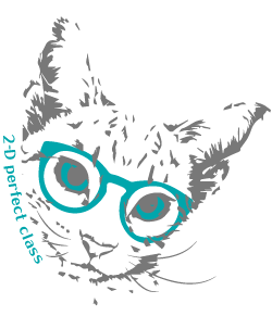 眼鏡をかけた猫のおしゃれでかわいいTシャツデザイン