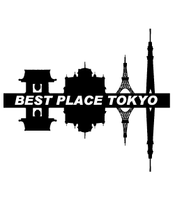 東京都の名所を水面に移したように反転したおしゃれでかっこいいデザイン。