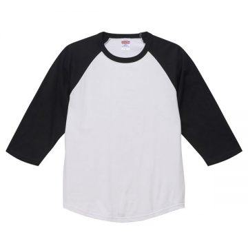 ラグラン3/4スリーブTシャツ1002.ホワイト×ブラック