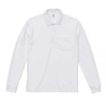 4.7オンススペシャルドライカノコロングスリーブポロシャツ(ポケット付き)001.ホワイト