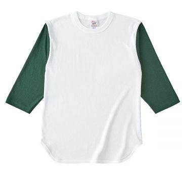 オープンエンド 3/4スリーブ ベースボールTシャツ92.ナチュラル×フォレストグリーン