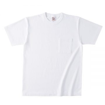オープンエンド マックスウェイト バインダーネック ポケットTシャツ01.ホワイト