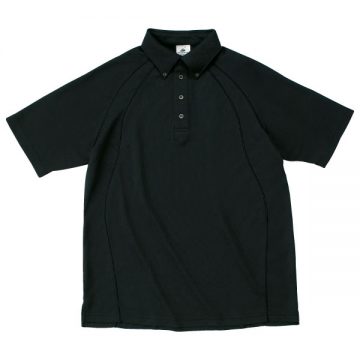 ボタンダウン ポロシャツ02.ブラック