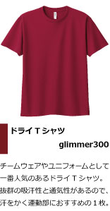 チームウェアやユニフォームとして 一番人気のあるドライTシャツ。 抜群の吸汗性と通気性があるので、汗をかくソフトボール部におすすめの１枚。