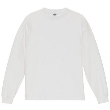 ファインジャージー ロングスリーブ Tシャツ001.ホワイト
