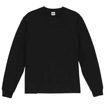 ファインジャージー ロングスリーブ Tシャツ002.ブラック