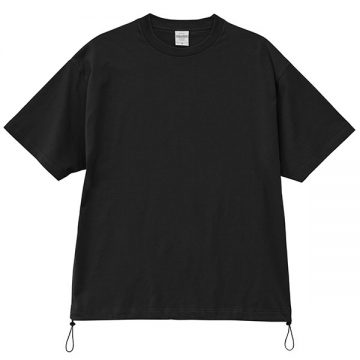 ファインジャージーリラックスフィットTシャツ（裾ドローコード）002.ブラック