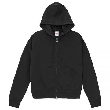 T/C ボックスシルエット スウェット フルジップ パーカ（裏起毛）002.ブラック