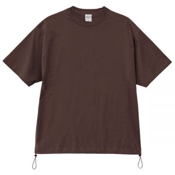 ファインジャージーリラックスフィットTシャツ（裾ドローコード）237.ダークチョコレート