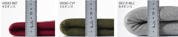 生地の厚さ(oz)