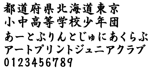 ゼッケン楷書体