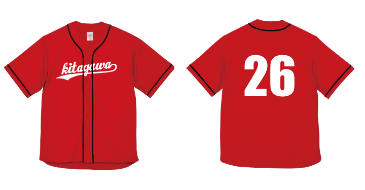 野球ユニフォーム風Tシャツ