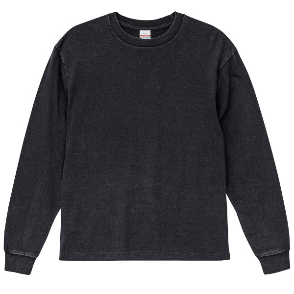 オープンエンドフェードウォッシュロングスリーブTシャツ959.フェードブラック